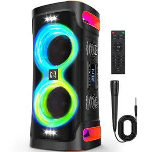 Portable Bluetooth Speaker with 1 Microphone, 300W Peak Karaoke Machine Powerful Loud Sound Deep Bass Wireless Subwoofer, 15H Battery Life Fast Charging, Speaker for Party, Outdoor, Beach, Home System Portable Bluetooth Speaker with 1 Microphone, 300W Peak Karaoke Machine Powerful Loud Sound Deep Bass Wireless Subwoofer, 15H Battery Life Fast Charging, Speaker for Party, Outdoor, Beach, Home System