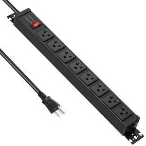 20 Amp Power Strip Surge Protector 4800J, Heavy Duty 8 Outlet Metal Multi Angle Mount, 20A Garage Power Strip Shop 6-20R T-Slot, 5-15P Plug 12 Gauge Extension Cord 10ft for Appliance 20 Amp Power Strip Surge Protector 4800J, Heavy Duty 8 Outlet Metal Multi Angle Mount, 20A Garage Power Strip Shop 6-20R T-Slot, 5-15P Plug 12 Gauge Extension Cord 10ft for Appliance