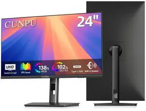 24" 4K UHD Professional USB-C Monitor, 100% sRGB/DCI-P3, E2 Color Accuracy, 185 PPI Pixel-Perfect Clarity, for Mac Laptop Screen Extender, HDMI/DP, Built-in Speakers, Ergonomic Stand 24" 4K UHD Professional USB-C Monitor, 100% sRGB/DCI-P3, E2 Color Accuracy, 185 PPI Pixel-Perfect Clarity, for Mac Laptop Screen Extender, HDMI/DP, Built-in Speakers, Ergonomic Stand