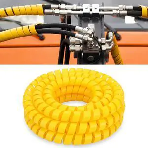 25Ft Spiral Wrap Hose Cable Protector 2 Inch Heavy Duty Hydraulic Hose Wrap Protector Sleeve, Yellow Abrasion Resistant Spiral Tubing for Hydraulic Hoses, Electrical Wires, Automotive 25Ft Spiral Wrap Hose Cable Protector 2 Inch Heavy Duty Hydraulic Hose Wrap Protector Sleeve, Yellow Abrasion Resistant Spiral Tubing for Hydraulic Hoses, Electrical Wires, Automotive
