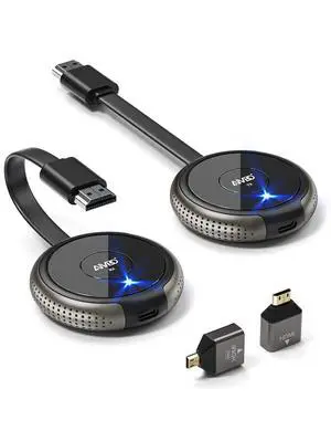 Wireless HDMI Transmitter and Receiver Kit 4K, Casting 2.4/5GHz Stable Video/Audio to Monitor, Projector, HDTV, Wireless HDMI Extender 165FT/50M Long Range for Laptop, PC, Camera, Blu-ray, PS5 Wireless HDMI Transmitter and Receiver Kit 4K, Casting 2.4/5GHz Stable Video/Audio to Monitor, Projector, HDTV, Wireless HDMI Extender 165FT/50M Long Range for Laptop, PC, Camera, Blu-ray, PS5