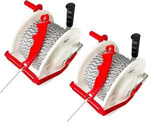 2 Pack 3:1 Geared Electric Fencing Standard Reel with 1969ft Premium Polywire 6 Conductors Plus 2 Free 8 inch Insulgrip 2 Pack 3:1 Geared Electric Fencing Standard Reel with 1969ft Premium Polywire 6 Conductors Plus 2 Free 8 inch Insulgrip