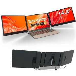 Laptop Screen Extender Triple Monitor, 14.2" Portable Multi Monitor FHD 1080P IPS Ultra-Thin, HDMI/USB-A/Type-C & Plug & Play, Fits 13-17" Laptops, Compatible with Windows/macOS/Android/Switch Laptop Screen Extender Triple Monitor, 14.2" Portable Multi Monitor FHD 1080P IPS Ultra-Thin, HDMI/USB-A/Type-C & Plug & Play, Fits 13-17" Laptops, Compatible with Windows/macOS/Android/Switch
