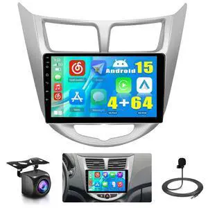 Qualcomn Chipset 8 Core 4+64GB Android 15 Car Stereo for Hyundai Accent Verna Solaris 2010-2016, 9 Inch Touch Screen Carplay Android Auto Radio DSP Hi-Res+AHD Backup Camera Voice Assistant Qualcomn Chipset 8 Core 4+64GB Android 15 Car Stereo for Hyundai Accent Verna Solaris 2010-2016, 9 Inch Touch Screen Carplay Android Auto Radio DSP Hi-Res+AHD Backup Camera Voice Assistant