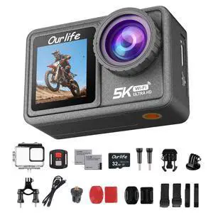 5K/30fps Action Camera,Vlogging Camera with a 1/2.3 Sensor,30M Waterproof Underwater Camera,170° Wide FOV Video,Stunning Low-Light Imaging EIS Remote Control(2*Battery,32GB) 5K/30fps Action Camera,Vlogging Camera with a 1/2.3 Sensor,30M Waterproof Underwater Camera,170° Wide FOV Video,Stunning Low-Light Imaging EIS Remote Control(2*Battery,32GB)