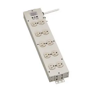 Eaton Series 10 Outlet Heavy Duty Power Strip, Metal, Under Desk & Wall Mount Option, 15ft Extension Cord, On/Off Switch Cover, Industrial Garage Shop Work Bench, White (TLM1015NC) Eaton Series 10 Outlet Heavy Duty Power Strip, Metal, Under Desk & Wall Mount Option, 15ft Extension Cord, On/Off Switch Cover, Industrial Garage Shop Work Bench, White (TLM1015NC)