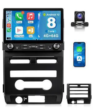 for Ford F150 2009 to 2012 Car Radio, 10.2 Inch Touch Screen Stereo for F150, 8-Core 4+64G Carplay Android Auto SWC Back Camera BT WiFi FM RDS DSP GPS Voice Control, Support Manual & Auto for Ford F150 2009 to 2012 Car Radio, 10.2 Inch Touch Screen Stereo for F150, 8-Core 4+64G Carplay Android Auto SWC Back Camera BT WiFi FM RDS DSP GPS Voice Control, Support Manual & Auto