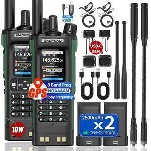 UV-32 Ham Radio Long Range 10W Rechargeable Walkie Talkies 5RM K5 Handheld Two Way Radio NOAA Weather Radio with GPS,Copy Frequency,USB-C Charging for Camping Survival Gear,2Pack UV-32 Ham Radio Long Range 10W Rechargeable Walkie Talkies 5RM K5 Handheld Two Way Radio NOAA Weather Radio with GPS,Copy Frequency,USB-C Charging for Camping Survival Gear,2Pack