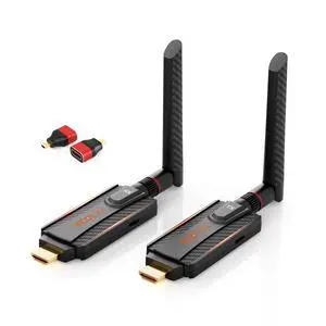 Wireless HDMI Transmitter and Receiver, 1 to 2 Extender Kit 656ft Long Range Stable 1080P,5GHz 0.05s Low Lag with Privacy Button, Plug and Play for Streaming from Camera/TV Box/PC/Laptop to Monitor Wireless HDMI Transmitter and Receiver, 1 to 2 Extender Kit 656ft Long Range Stable 1080P,5GHz 0.05s Low Lag with Privacy Button, Plug and Play for Streaming from Camera/TV Box/PC/Laptop to Monitor