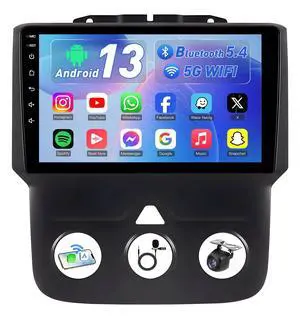 4GB RAM+64GB ROM Car Radio for Dodge Ram 1500 2500 2013-2018: 9-Inch 1280 * 800 IPS Touchscreen Upgrade Stereo with Wireless Carplay Android Auto 1080P Backup Camera Bluetooth 5.4 GPS 5G WiFi SWC FM 4GB RAM+64GB ROM Car Radio for Dodge Ram 1500 2500 2013-2018: 9-Inch 1280 * 800 IPS Touchscreen Upgrade Stereo with Wireless Carplay Android Auto 1080P Backup Camera Bluetooth 5.4 GPS 5G WiFi SWC FM