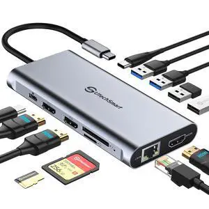 USB C Hub, 3 HDMI Docking Station Triple Display 12 in 1 USB C Laptop Adapter with 4K HDMI PD3.0 SD TF Card Reader Gigabit Ethernet for MacBook Pro/Air/M1/M2 & Windows USB C Hub, 3 HDMI Docking Station Triple Display 12 in 1 USB C Laptop Adapter with 4K HDMI PD3.0 SD TF Card Reader Gigabit Ethernet for MacBook Pro/Air/M1/M2 & Windows