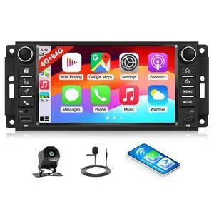 4+64G Android Car Stereo Radio for Jeep Wrangler JK 2007-2018 Dodge RAM 1500 2009-2012 with Wireless CarPlay Android Auto Backup Camera 7 Inch Touchscreen GPS Bluetooth FM WiFi EQ SWC USB Type-C 4+64G Android Car Stereo Radio for Jeep Wrangler JK 2007-2018 Dodge RAM 1500 2009-2012 with Wireless CarPlay Android Auto Backup Camera 7 Inch Touchscreen GPS Bluetooth FM WiFi EQ SWC USB Type-C