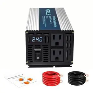 800W Pure Sine Wave Inverter 12V DC to 110V 120V AC Power Converter with LED Display, Off-Grid Portable Power Inverter with 2 AC Outlets for Home, RV, Truck, Camping 800W Pure Sine Wave Inverter 12V DC to 110V 120V AC Power Converter with LED Display, Off-Grid Portable Power Inverter with 2 AC Outlets for Home, RV, Truck, Camping