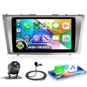 4G+128G Car Stereo for Toyota Camry 2006-2011, 9 HD Incell Touch Screen Android 15 Radio, Wireless Carplay Android Auto, 5G WiFi, GPS, Bluetooth 5.0, FM, 32 EQ, SWC, Backup Camera 4G+128G Car Stereo for Toyota Camry 2006-2011, 9 HD Incell Touch Screen Android 15 Radio, Wireless Carplay Android Auto, 5G WiFi, GPS, Bluetooth 5.0, FM, 32 EQ, SWC, Backup Camera