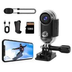 4K Thumb Action Camera, 128GB Wearable Mini Body Cam, with Magnetic Accessories, High Battery Capacity for 2H Vedio Time, Fit for Vlogging, Biking, Diving, Animals Recording 4K Thumb Action Camera, 128GB Wearable Mini Body Cam, with Magnetic Accessories, High Battery Capacity for 2H Vedio Time, Fit for Vlogging, Biking, Diving, Animals Recording