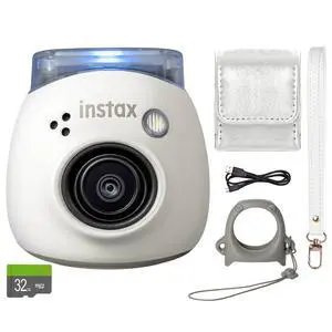 INSTAX PAL Fuji Digital Camera Milky White + Custom Case & 32gb Memory Card Accessory Bundle INSTAX PAL Fuji Digital Camera Milky White + Custom Case & 32gb Memory Card Accessory Bundle