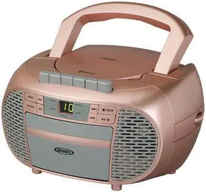 CD-550BT-RG Portable Stereo Bluetooth CD Cassette Recorder with AM/FM Radio Compact Bluetooth-Enabled Radio Player with Handle Rose Gold CD-550BT-RG Portable Stereo Bluetooth CD Cassette Recorder with AM/FM Radio Compact Bluetooth-Enabled Radio Player with Handle Rose Gold