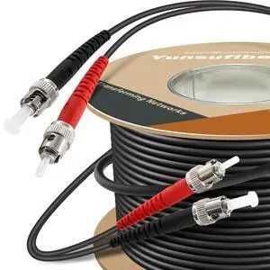 165ft / 50m Outdoor Armored OD-5mm OM1 ST to ST Fiber Cable, Multimode Duplex 62.5/125 MMF, ST-ST Fiber Optic Patch Cable 165ft / 50m Outdoor Armored OD-5mm OM1 ST to ST Fiber Cable, Multimode Duplex 62.5/125 MMF, ST-ST Fiber Optic Patch Cable