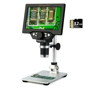 7" LCD Digital Microscope 12MP 1-1200X Magnification - Handheld USB Microscope Camera with 32GB TF Card, 8 Adjustable LED Lights & Rechargeable Battery - Portable for Coin/PCB/Insect/Rock 7" LCD Digital Microscope 12MP 1-1200X Magnification - Handheld USB Microscope Camera with 32GB TF Card, 8 Adjustable LED Lights & Rechargeable Battery - Portable for Coin/PCB/Insect/Rock