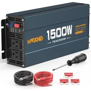 1500W Power Inverter, 12V DC to 120V AC Converter with Dual AC Outlets,QC3.0 18W USB and 30W Type-C, Car Inverter for Truck RV Home - Navy Blue/Black 1500W Power Inverter, 12V DC to 120V AC Converter with Dual AC Outlets,QC3.0 18W USB and 30W Type-C, Car Inverter for Truck RV Home - Navy Blue/Black