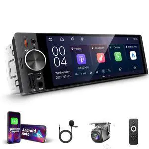 Single Din Touchscreen Radio with Wireless Apple Carplay&Android Auto,6.36" Incell Touchscreen Radio with Type-C Fast Charge(QC/PD 3.0),AHD Reversing,DSP,Voice Control (US-6.3") Single Din Touchscreen Radio with Wireless Apple Carplay&Android Auto,6.36" Incell Touchscreen Radio with Type-C Fast Charge(QC/PD 3.0),AHD Reversing,DSP,Voice Control (US-6.3")