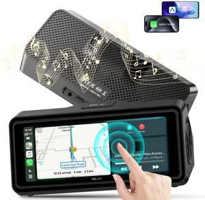 Portable Apple Carplay Screen for Car, Touch Screen with Wireless Android Auto, Car Audio Receivers with Voice Control, Mirror Link, Music Play, GPS Navigation, Built-in Customized Speakers (Black) Portable Apple Carplay Screen for Car, Touch Screen with Wireless Android Auto, Car Audio Receivers with Voice Control, Mirror Link, Music Play, GPS Navigation, Built-in Customized Speakers (Black)