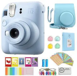 INSTAX Mini 12 Instant Film Camera | Pastel Blue Bundled with Instax Accessory Bundle + Cleaning Cloth (8 Items) INSTAX Mini 12 Instant Film Camera | Pastel Blue Bundled with Instax Accessory Bundle + Cleaning Cloth (8 Items)