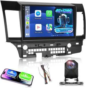4G+128G Android 15 Car Stereo for Mitsubishi Lancer 2008-2017 (for Rockford System) with Wireless Carplay/Android Auto - 10 Inch HD Touchscreen Radio with EQ/5GHz WiFi/GPS/SWC, AHD Rear View Camera 4G+128G Android 15 Car Stereo for Mitsubishi Lancer 2008-2017 (for Rockford System) with Wireless Carplay/Android Auto - 10 Inch HD Touchscreen Radio with EQ/5GHz WiFi/GPS/SWC, AHD Rear View Camera