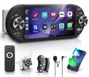 6" Single Din Touchscreen Car Stereo Wireless Apple CarPlay Android Auto | 2 Knobs,CarPlay Screen for Car Radio,Bluetooth 5.2,FM/AM,RDS,EQ,USB,Type-C Fast Charging,Night Vision Backup Camera,Subwoofer 6" Single Din Touchscreen Car Stereo Wireless Apple CarPlay Android Auto | 2 Knobs,CarPlay Screen for Car Radio,Bluetooth 5.2,FM/AM,RDS,EQ,USB,Type-C Fast Charging,Night Vision Backup Camera,Subwoofer