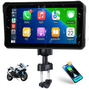 Motorcycle CarPlay & Android Auto & Bluetooth 6" HD 1440 * 720 Waterproof Apple Car Play Screen for Moto Motorbike, Portable Car Stereo with Mirror Link, Siri, Google Assistant Motorcycle CarPlay & Android Auto & Bluetooth 6" HD 1440 * 720 Waterproof Apple Car Play Screen for Moto Motorbike, Portable Car Stereo with Mirror Link, Siri, Google Assistant