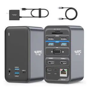 USB C Docking Station Dual Monitor 7 USB A/C, Plug and Play | 2 HDMI+VGA, SD/microSD, Ethernet, Audio, 65W Power Adapter, Laptop Docking Station for Windows Lenovo/HP/Dell, Home Office USB C Docking Station Dual Monitor 7 USB A/C, Plug and Play | 2 HDMI+VGA, SD/microSD, Ethernet, Audio, 65W Power Adapter, Laptop Docking Station for Windows Lenovo/HP/Dell, Home Office