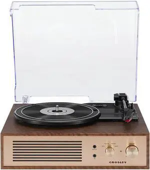 CR6045A-WA Miles Record Player, Walnut | 3-Speed Turntable, Bluetooth In / Out, Built-in Full-Range Stereo Speakers, Aux Input CR6045A-WA Miles Record Player, Walnut | 3-Speed Turntable, Bluetooth In / Out, Built-in Full-Range Stereo Speakers, Aux Input