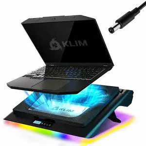 Everest Plus Gaming Laptop Cooling Pad - 6300 RPM Turbo Fan Cooler | Powerful DC cooling pad with dual turbo fans, RGB lighting, sealed foam design, cools fast. Fits 11-17.3in laptops Everest Plus Gaming Laptop Cooling Pad - 6300 RPM Turbo Fan Cooler | Powerful DC cooling pad with dual turbo fans, RGB lighting, sealed foam design, cools fast. Fits 11-17.3in laptops