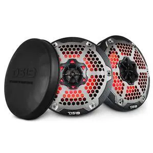 CF-65M 6.5" Marine Speakers 2-Way with Integrated RGB Lights, Black Carbon Fiber, 100% UV Stable - Water Resistant Speakers, Grills Included, Pair CF-65M 6.5" Marine Speakers 2-Way with Integrated RGB Lights, Black Carbon Fiber, 100% UV Stable - Water Resistant Speakers, Grills Included, Pair