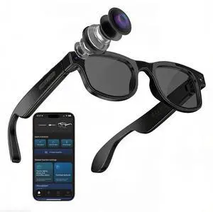 Smart Glasses with Camera, AI Camera Glasses, Video Recording, Voice Assistant Control Bluetooth Music for Men Women Teenager Smart Glasses with Camera, AI Camera Glasses, Video Recording, Voice Assistant Control Bluetooth Music for Men Women Teenager