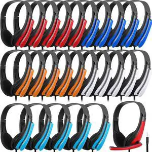 30 Pack Bulk Classroom Headphones with Microphone Students Wired School Class Set Headphones for School Library Computer Office Adults 3.5 Jack Universal Plug (Red Blue) 30 Pack Bulk Classroom Headphones with Microphone Students Wired School Class Set Headphones for School Library Computer Office Adults 3.5 Jack Universal Plug (Red Blue)