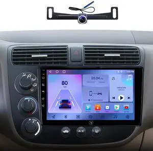 9 inch Touchscreen Car Stereo Radio for Honda Civic 2001 2002 2003 2004 2005 with Wireless CarPlay Android Auto 2G+32G Bluetooth GPS Navigation WiFi FM AM HD Backup Camera Mic 9 inch Touchscreen Car Stereo Radio for Honda Civic 2001 2002 2003 2004 2005 with Wireless CarPlay Android Auto 2G+32G Bluetooth GPS Navigation WiFi FM AM HD Backup Camera Mic