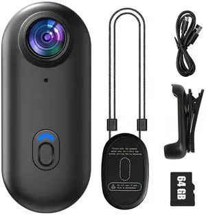 Mini Body Camera, 64GB Wearable Camera | for Work, Travel, Pet Walks, FHD 1080P, Thumb Size, Action Snap Cam, POV Snapcam, Hands Free Recording Mini Body Camera, 64GB Wearable Camera | for Work, Travel, Pet Walks, FHD 1080P, Thumb Size, Action Snap Cam, POV Snapcam, Hands Free Recording