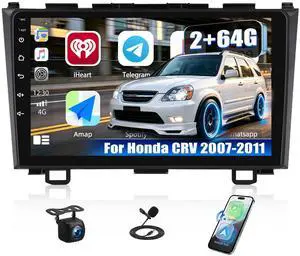 4 Core+64G Android 15 for Honda CRV 2007-2011 Car Radio Stereo with Wireless A-pple CarPlay Android Auto WiFi GPS, 9" Touchscreen Bluetooth Upgrade Head Unit 28-UI Mirror Link Backup Cam Mic USB 4 Core+64G Android 15 for Honda CRV 2007-2011 Car Radio Stereo with Wireless A-pple CarPlay Android Auto WiFi GPS, 9" Touchscreen Bluetooth Upgrade Head Unit 28-UI Mirror Link Backup Cam Mic USB
