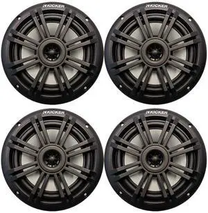 6.5" 150 Watt Peak Power 2-Way Marine OEM Replacement Black Boat Audio Speakers (Qty 4) 6.5" 150 Watt Peak Power 2-Way Marine OEM Replacement Black Boat Audio Speakers (Qty 4)
