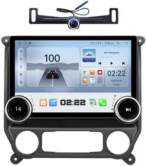 Replacement Radio for Chevy Silverado GMC Sierra - Car Stereo Wireless Carplay Android Auto 2014-2018 QLED Touch Screen Radio Upgrade GPS Navigation Head Unit Knobs (Double Knob 4+64G) Replacement Radio for Chevy Silverado GMC Sierra - Car Stereo Wireless Carplay Android Auto 2014-2018 QLED Touch Screen Radio Upgrade GPS Navigation Head Unit Knobs (Double Knob 4+64G)
