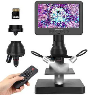 AD246S-P HDMI Digital Microscope with 7'' Screen, 4000x 3 Lens | 2160P UHD Video Record, Coin Microscope for Error Coins, Biological Microscope Kit for Adults and Kids, Prepred Slides AD246S-P HDMI Digital Microscope with 7'' Screen, 4000x 3 Lens | 2160P UHD Video Record, Coin Microscope for Error Coins, Biological Microscope Kit for Adults and Kids, Prepred Slides