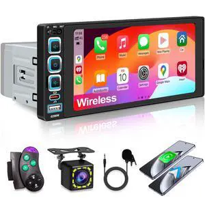 Single Din Car Stereo:Wireless Apple CarPlay Car Radio with Bluetooth 5.2 | 6.9" IPS 1280 * 480 Capacitance Touchscreen, FM Radio,Car Audio Receicers,Night Vision,Backup Camera,Android Auto,USB Type-c Single Din Car Stereo:Wireless Apple CarPlay Car Radio with Bluetooth 5.2 | 6.9" IPS 1280 * 480 Capacitance Touchscreen, FM Radio,Car Audio Receicers,Night Vision,Backup Camera,Android Auto,USB Type-c