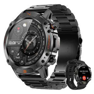 Tactical Smart Watch for Men, Rugged 1.43" AMOLED Fitness Tracker | Bluetooth Calling, 5ATM Waterproof, 170+ Sports Modes, Heart Rate & SpO2 Monitor, Sleep Tracking, 2 Bands, Android & iPhone Tactical Smart Watch for Men, Rugged 1.43" AMOLED Fitness Tracker | Bluetooth Calling, 5ATM Waterproof, 170+ Sports Modes, Heart Rate & SpO2 Monitor, Sleep Tracking, 2 Bands, Android & iPhone