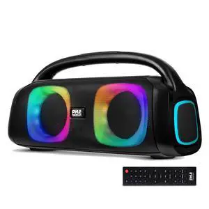 Portable Bluetooth Speaker Boombox with Dual 5 High-Performance Wireless Speakers, 160W Power, Rechargeable Battery, Mic Priority, USB/Micro SD/AUX/FM Radio, LED Ring Light, Outdoor Speaker Portable Bluetooth Speaker Boombox with Dual 5 High-Performance Wireless Speakers, 160W Power, Rechargeable Battery, Mic Priority, USB/Micro SD/AUX/FM Radio, LED Ring Light, Outdoor Speaker