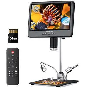 4K 30FPS HDMI Digital Microscope with 10.1" Screen, JL208S 4K Soldering Microscope Camera for Electronics, UHD 3840P Video Audio, Coin Magnifier Full View for Adults, 12.6'' Metal Stand 8 LED, 64GB 4K 30FPS HDMI Digital Microscope with 10.1" Screen, JL208S 4K Soldering Microscope Camera for Electronics, UHD 3840P Video Audio, Coin Magnifier Full View for Adults, 12.6'' Metal Stand 8 LED, 64GB