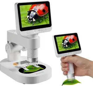 4'' IPS Handheld Pocket Digital Microscope with 100-1600X Screen, 1080P HD Portable Microscope with 8 Adjustable LED Lights 4'' IPS Handheld Pocket Digital Microscope with 100-1600X Screen, 1080P HD Portable Microscope with 8 Adjustable LED Lights