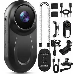 Mini Body Camera 1080P, 512G Thumb Action Camera, Vlogging Cam Portable Camcorder with 360° POV Rotate Clip & Magnetic Clip, Wearable Video Recorder for Traveling/Motorcycle/Pet Walking(No SD Card) Mini Body Camera 1080P, 512G Thumb Action Camera, Vlogging Cam Portable Camcorder with 360° POV Rotate Clip & Magnetic Clip, Wearable Video Recorder for Traveling/Motorcycle/Pet Walking(No SD Card)