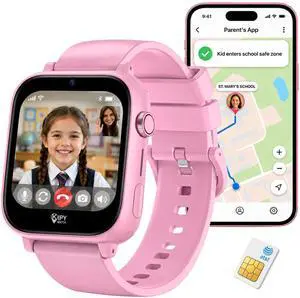 Kipywatch Smartwatch for Kids - Watch with GPS Tracker, Video & Voice Call | 4G Kids Phone Watch, Parental App, Low Subscription - Safety Alert, School Mode - Interchangeable Strap - Back to School Gi Kipywatch Smartwatch for Kids - Watch with GPS Tracker, Video & Voice Call | 4G Kids Phone Watch, Parental App, Low Subscription - Safety Alert, School Mode - Interchangeable Strap - Back to School Gi