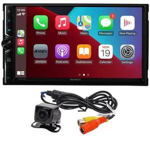 J3CA7W 7-inch Double DIN Certified Wireless Apple Carplay Android Auto Car Stereo & BUCAM100J Backup Camera Bundle J3CA7W 7-inch Double DIN Certified Wireless Apple Carplay Android Auto Car Stereo & BUCAM100J Backup Camera Bundle